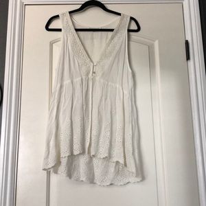 White flowy tank top.